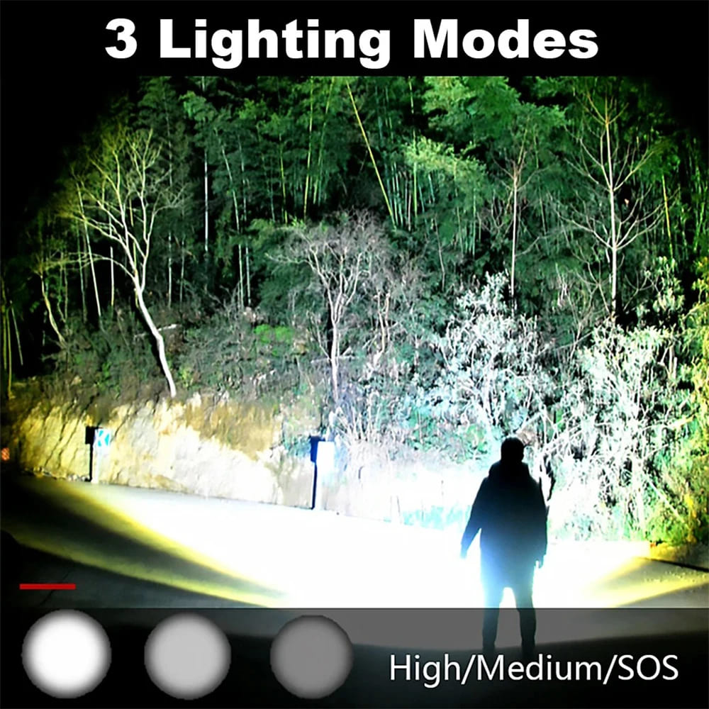 USB Rechargeable LED Flashlight - High Lumens, Portable for Outdoor Use 256712