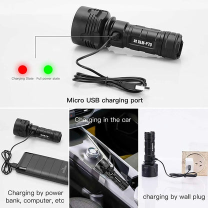 USB Rechargeable LED Flashlight - High Lumens, Portable for Outdoor Use 256712