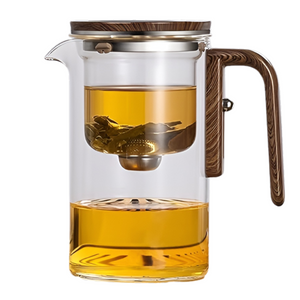 Glass Teapot With Wooden Handle