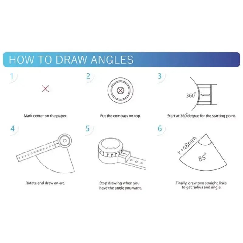 Versatile Portable Design Tool Multi-Function Drawing Ruler