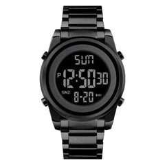 Waterproof Digital Sports Watch for Men Stainless Steel 43mm