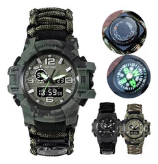 Waterproof Military Sport Watch with Compass and Thermometer 55mm