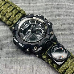Waterproof Military Sport Watch with Compass and Thermometer 55mm