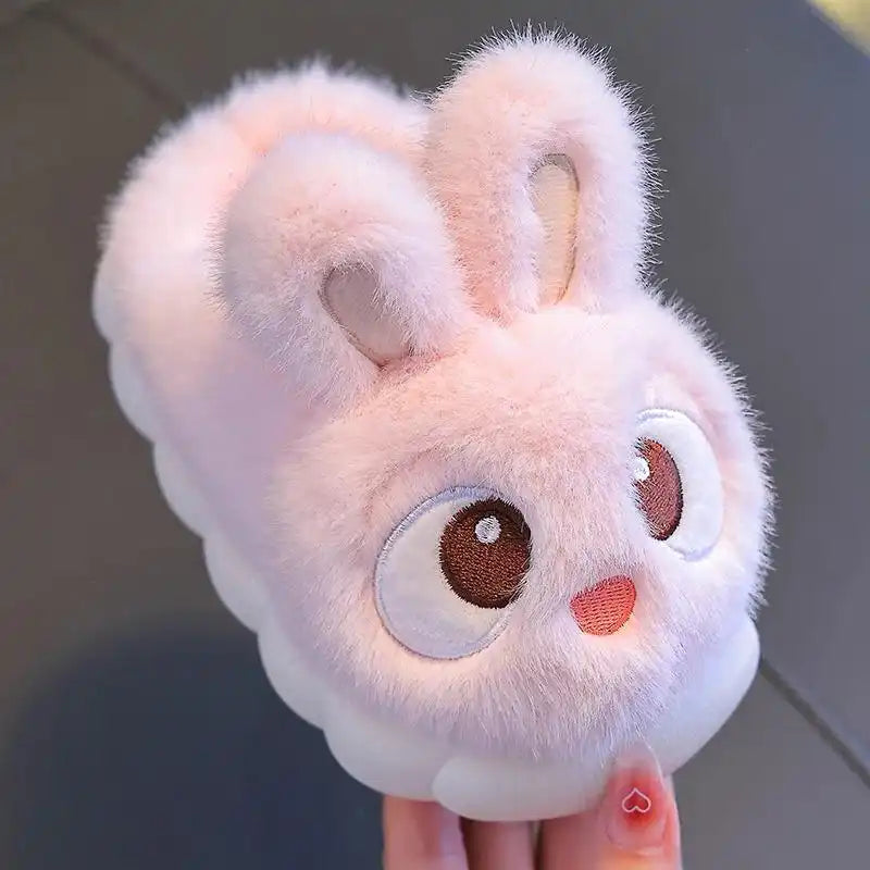 Winter Cute Big Eyes Bunny Plush Slippers And Shoes (Boys And Girls)