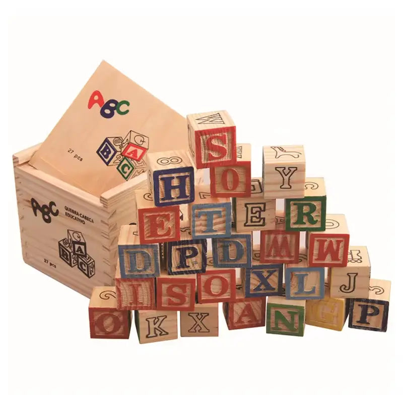 Wooden Abc Building Blocks – Educational Toy For Toddlers