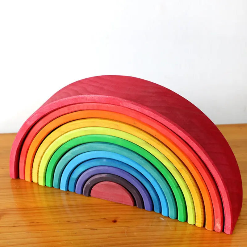 Wooden Rainbow Puzzle – Montessori-Inspired Educational Toy For Creative Play