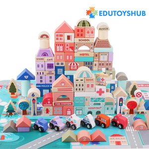 Wooden City Building Blocks Set