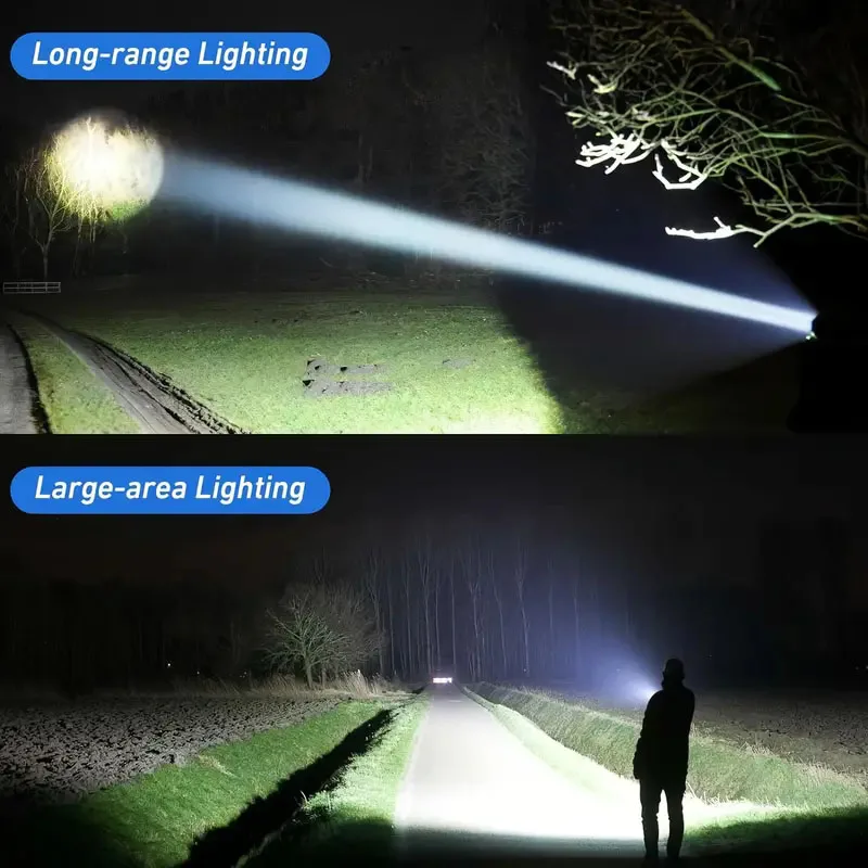 Super Bright USB Rechargeable Torch - Portable Long-Range LED Flashlight 264829
