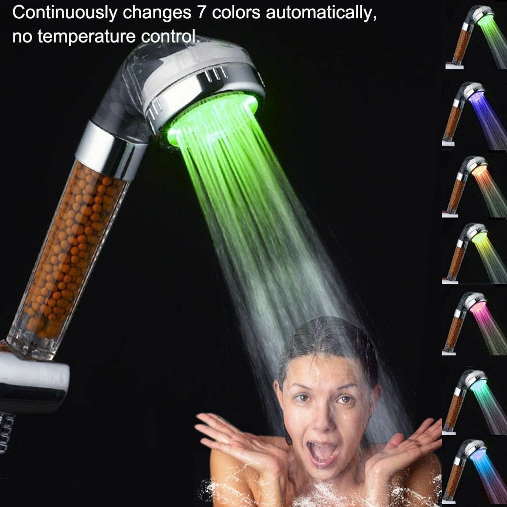 Led High Pressure Shower Head, Powerful Rgb Color Changing Disco Rainfall Shower Head, Alcachofa De La Ducha