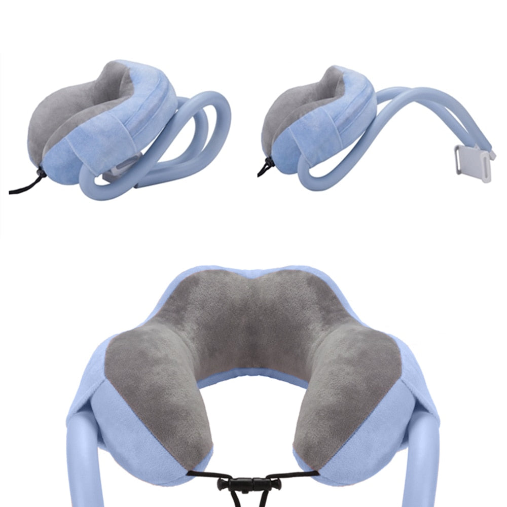 2-In-1 U-Shaped Neck Pillow With Tablet And Phone Holder