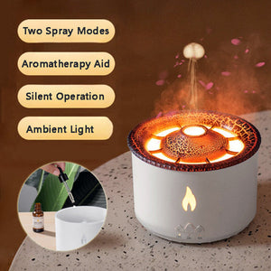 Vaccap Volcano Flame Humidifier Oil Jellyfish Aroma Diffuser Spray