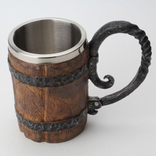 Wooden Barrel Stainless Steel Mug – Rustic And Durable Design