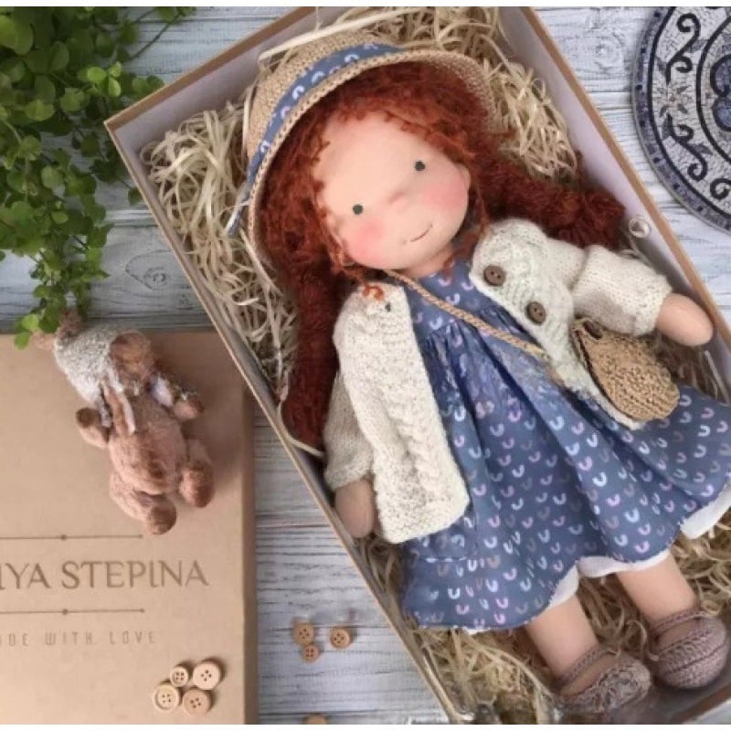 Gift for Kids-Handmade Waldorf Doll 8959340413209-1