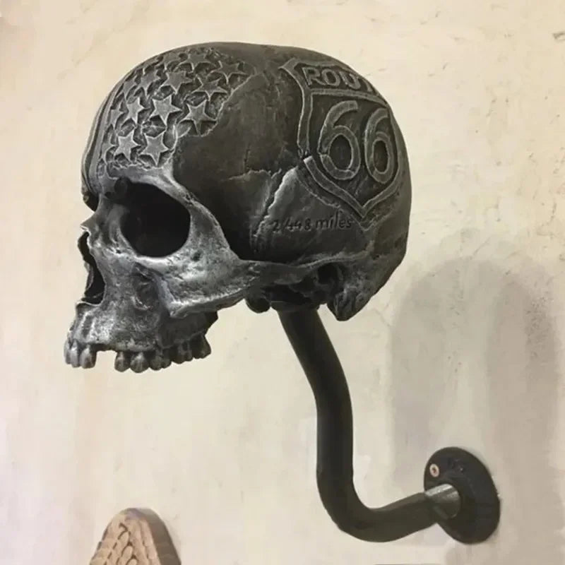 Motorcycle Helmet Skull With Beard-Helmet Rack 6849829208164-1