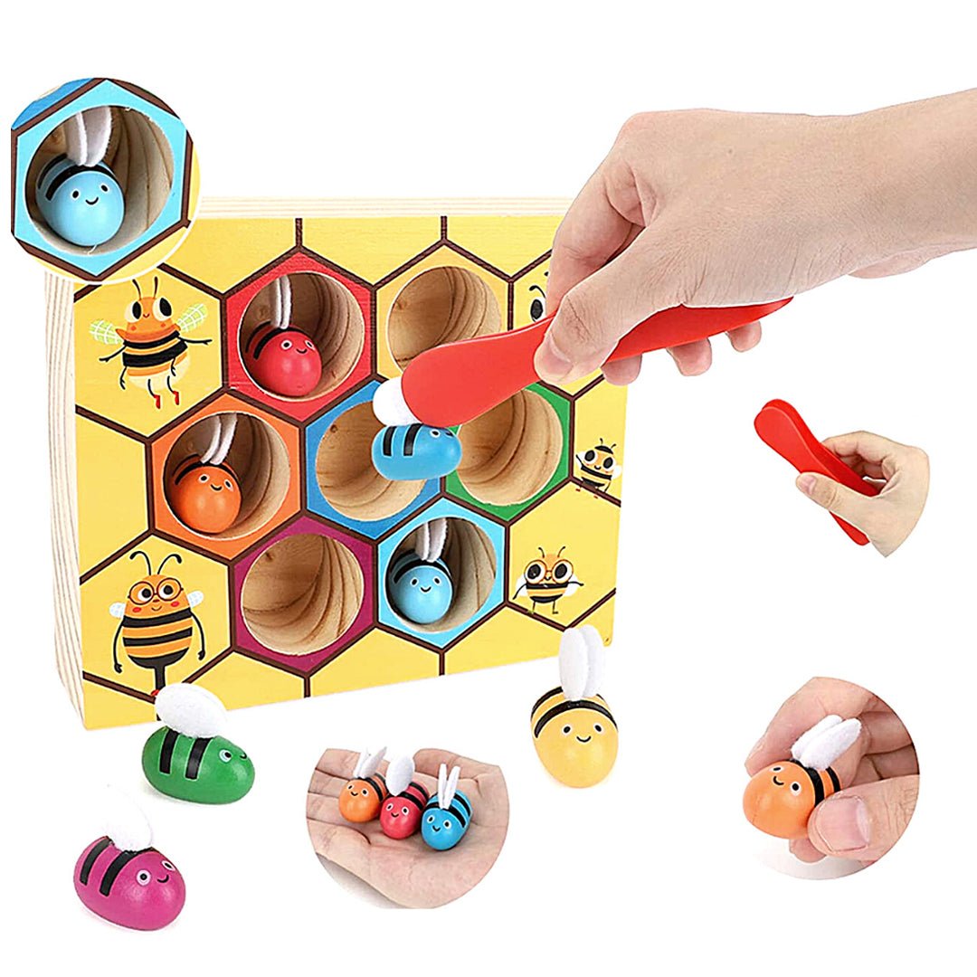 Bee Wooden Sorting Game – Montessori Educational Toy