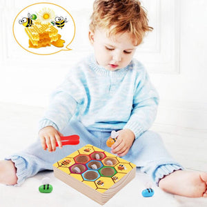 Bee Wooden Sorting Game – Montessori Educational Toy