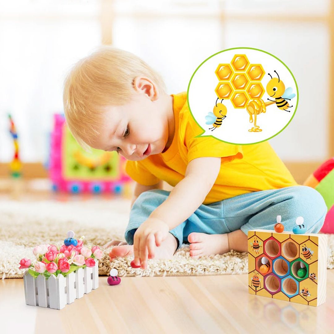 Bee Wooden Sorting Game – Montessori Educational Toy