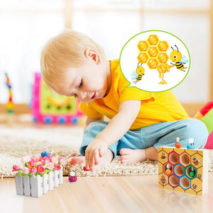 Bee Wooden Sorting Game – Montessori Educational Toy