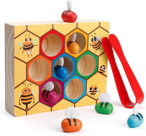 Bee Wooden Sorting Game – Montessori Educational Toy