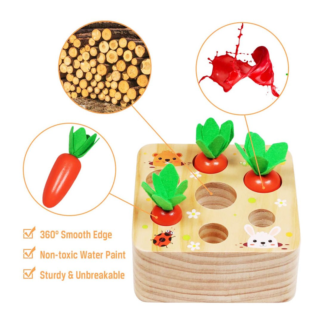 Carrot Harvest Box – Wooden Educational Toy For Toddlers