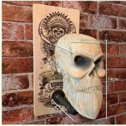 Motorcycle Helmet Skull With Beard-Helmet Rack 6849829208164-1