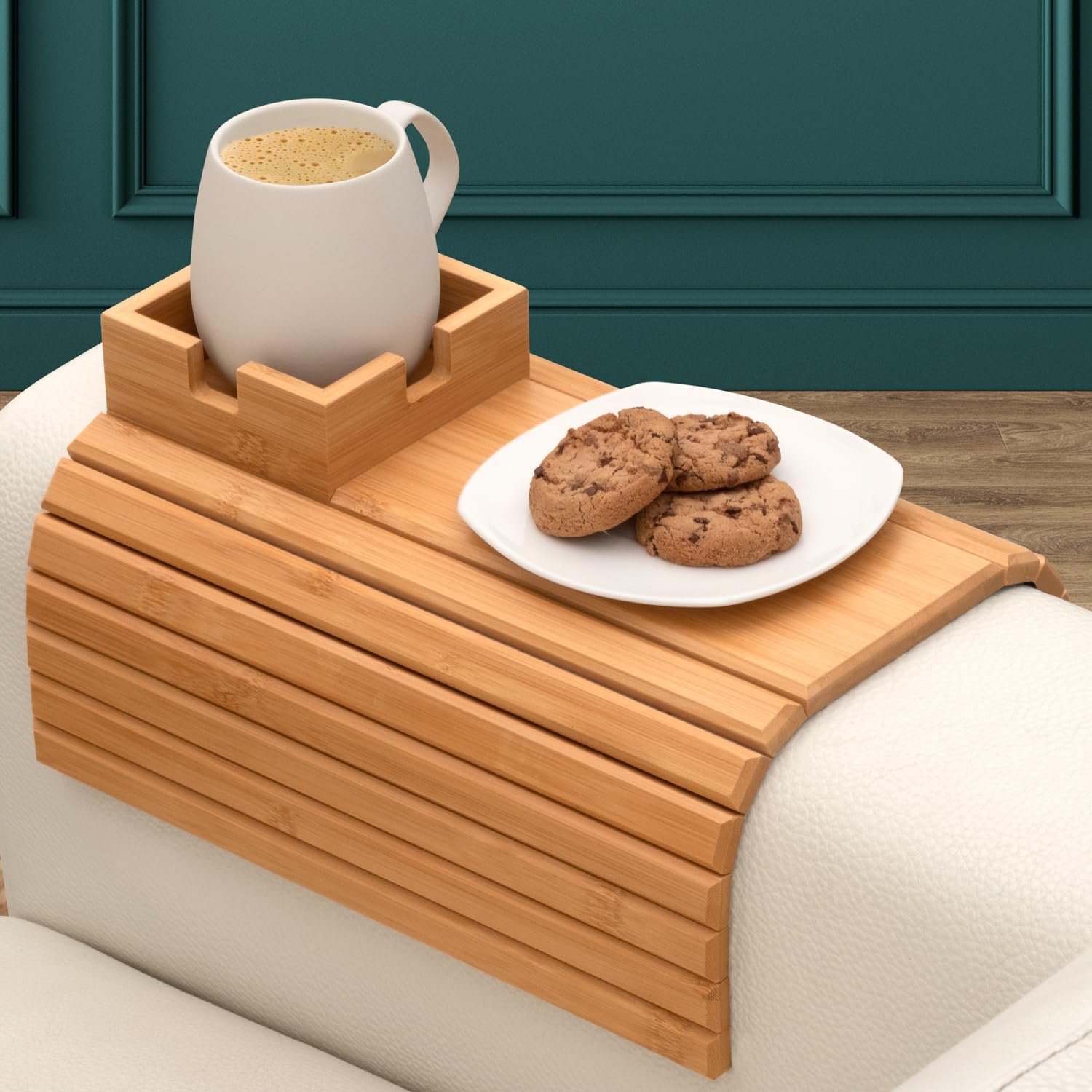 Rylan Bamboo Tray — Sofa Armrest Organizer With Spill-Design 11690571563276-1