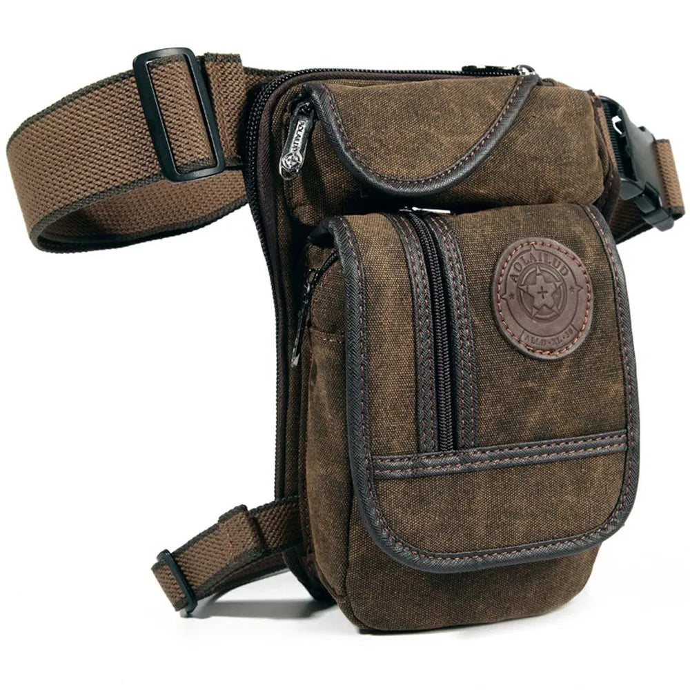 Outdoor Canvas Drop Leg Bag - Multi-Purpose Motorcycle Outdoor Travel, Hip Bag, Hiking, Climbing, Thigh Bag 7069733355718-1