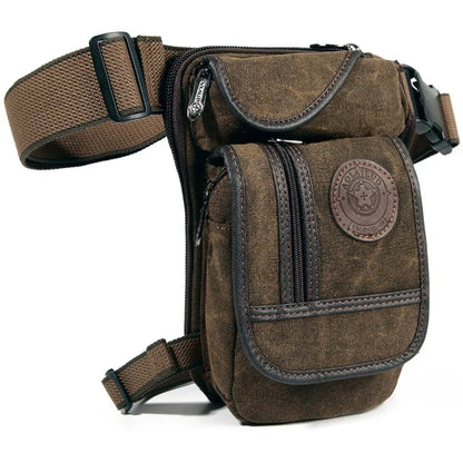 Outdoor Canvas Drop Leg Bag - Multi-Purpose Motorcycle Outdoor Travel, Hip Bag, Hiking, Climbing, Thigh Bag 7069733355718-1