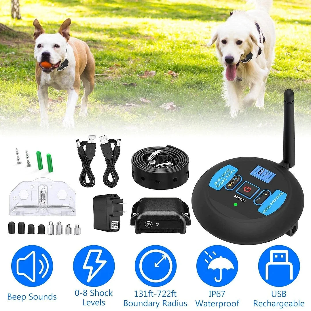 2-In-1 Wireless Dog Fence &Amp; Outdoor Training Collar, Dog Containment System