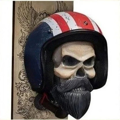Motorcycle Helmet Skull With Beard-Helmet Rack 6849829208164-1