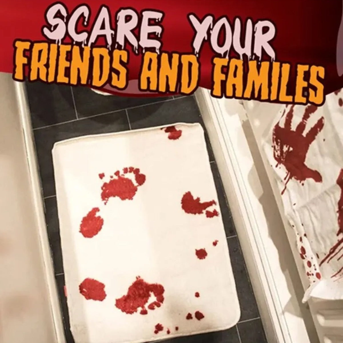 Color Changing Bloody Bath Mat for Halloween Bathroom Decor Scary Prank Rug 259303