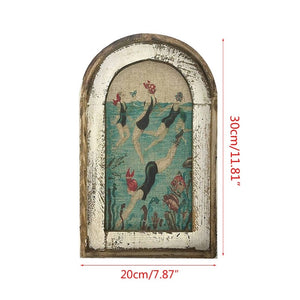 Swimming Wall Art Wooden Decoration With Retro Style