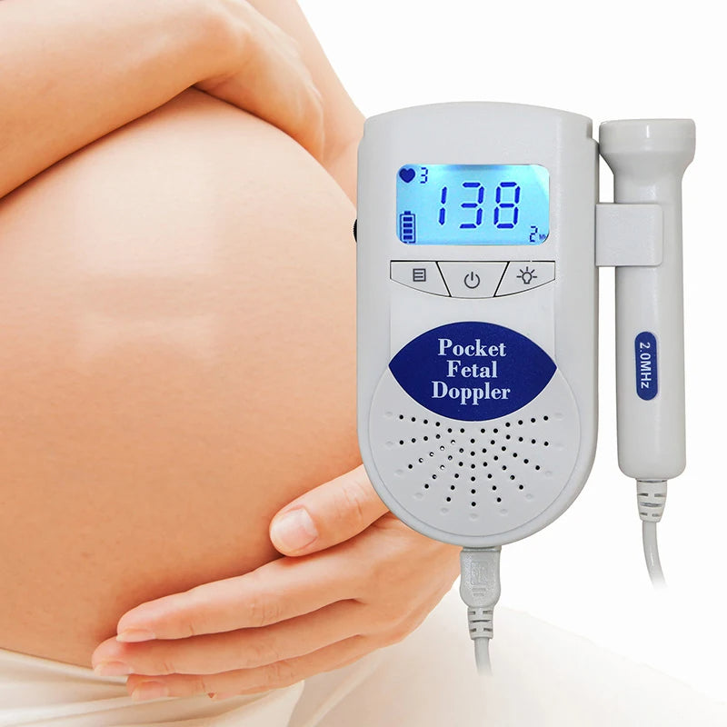 Portable Baby Heartbeat Monitor Pocket Fetal Doppler 8142358347976-al