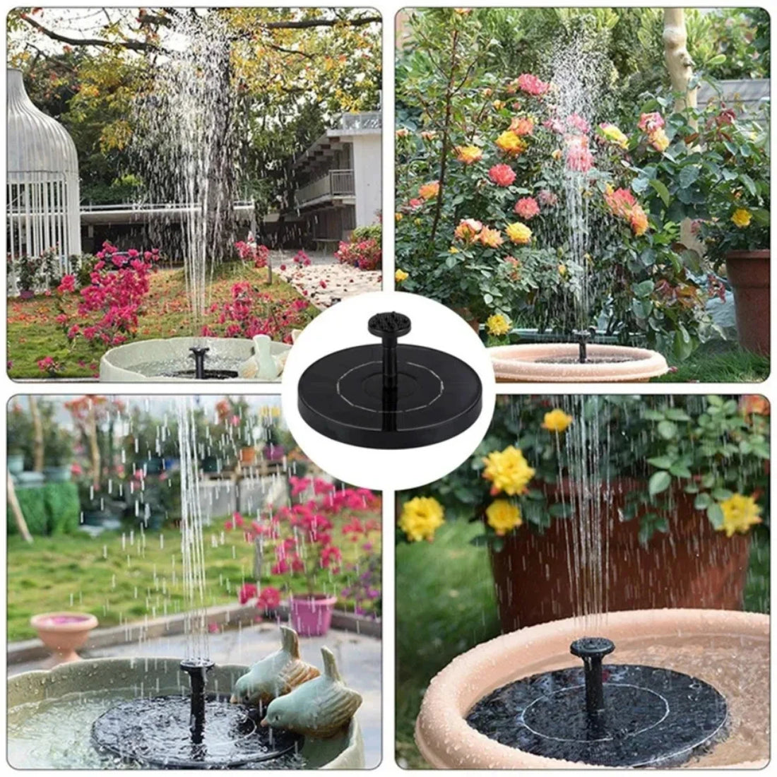 Floating Solar Powered Bird Bath Fountain - Mini, Cordless, Portable Design 260958