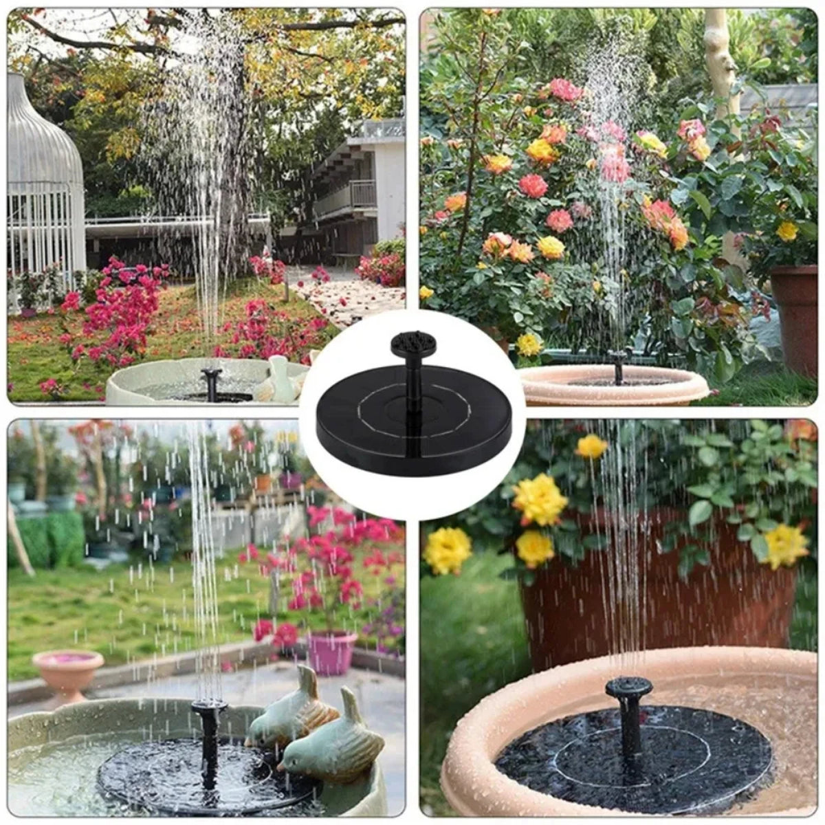 Floating Solar Powered Bird Bath Fountain - Mini, Cordless, Portable Design 260958