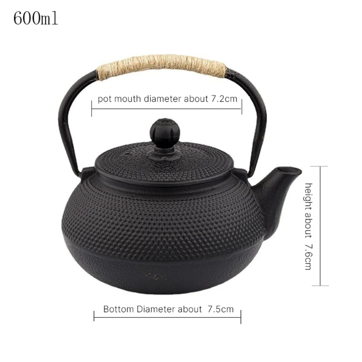 Japanese Cast Iron Teapot with Infuser - Heat Retaining (600/800/1200ml) 1005008126241468-al