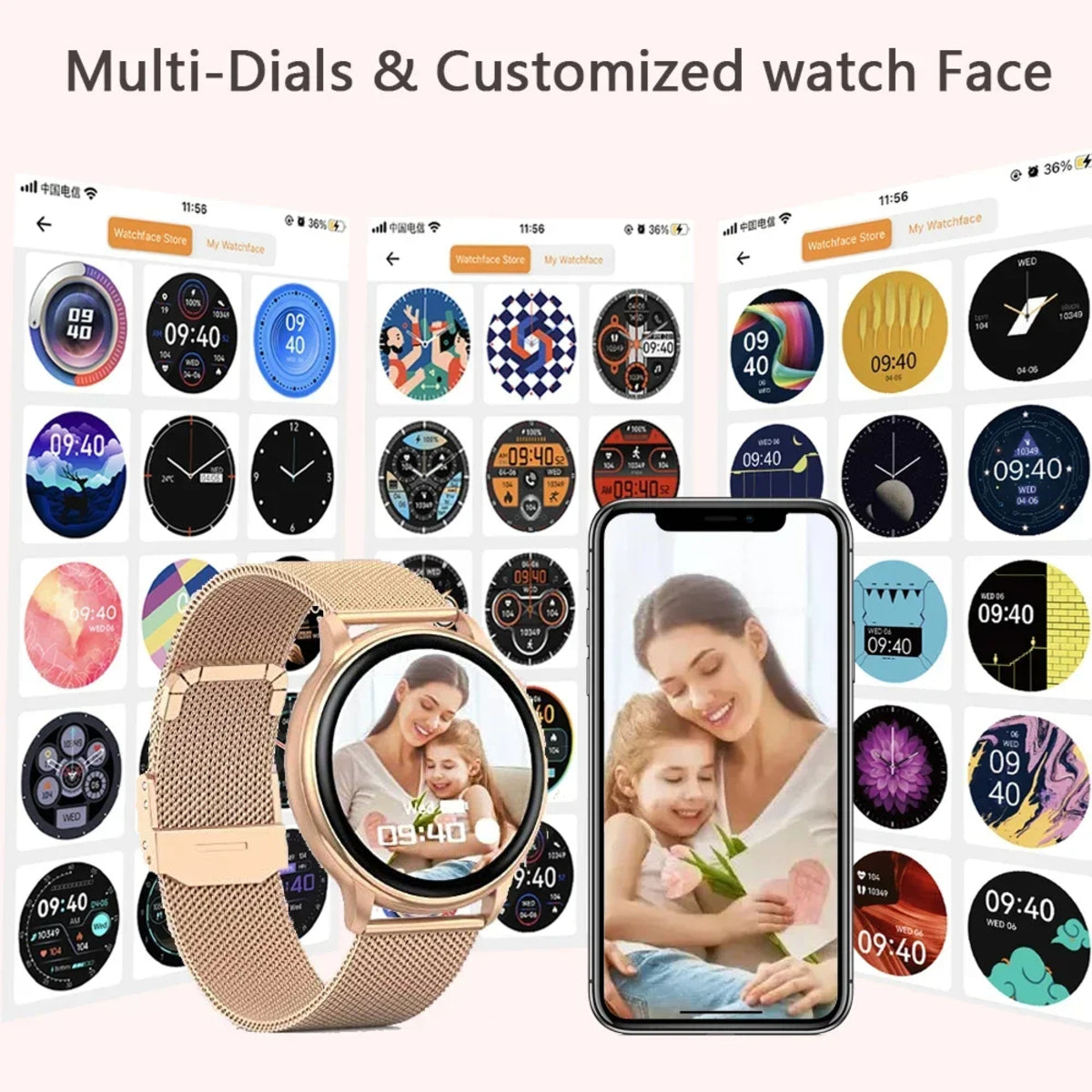 Waterproof Women's Smart Watch – Stylish, Multifunctional, Bluetooth Call Enabled