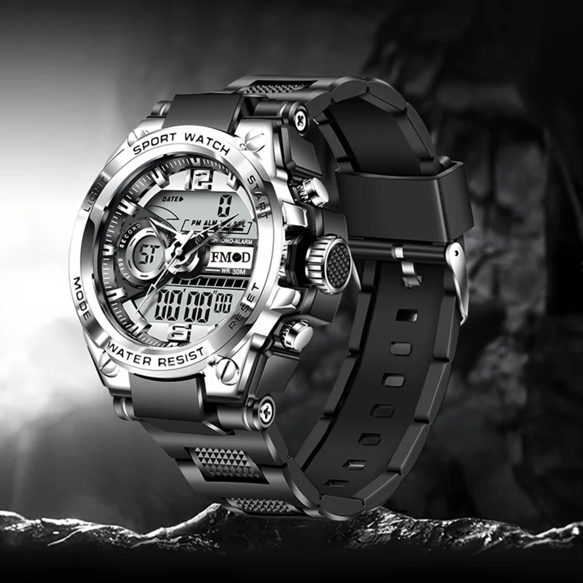 Men's Digital Sport Watch – Multifunction, Dual Display, Durable, with Alarm