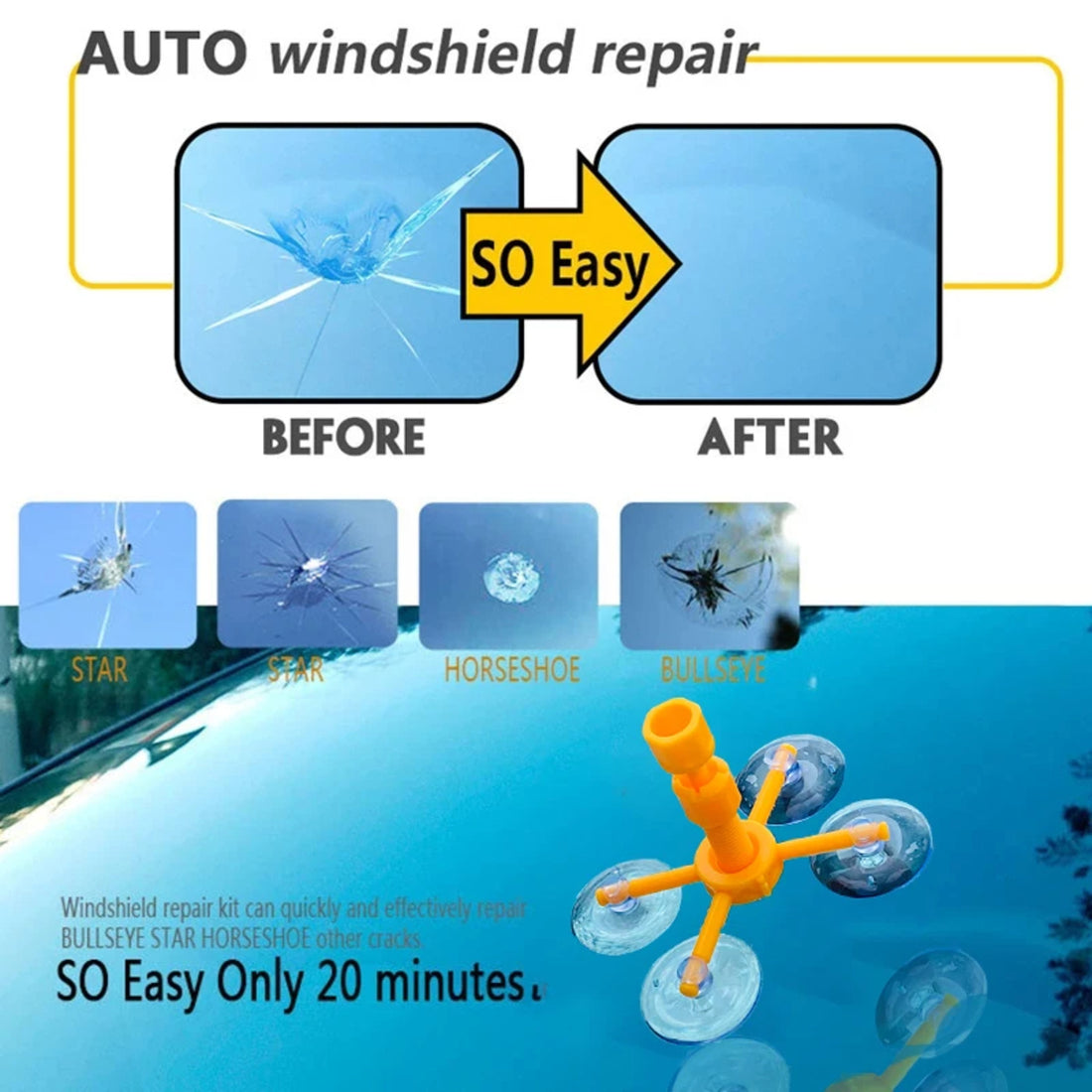 Professional Windshield Repair Kit for Car Windows – Quick Fix & DIY Home Use 249289