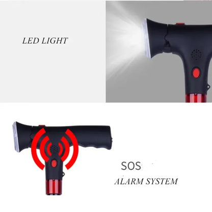 Foldable Walking Stick For Seniors with LED Light and Alarm