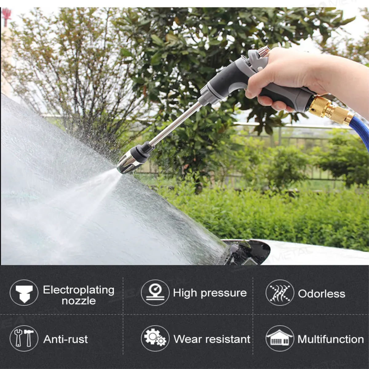 High Pressure Car Wash Sprayer - Adjustable Water Gun, Garden Hose Nozzle 160445