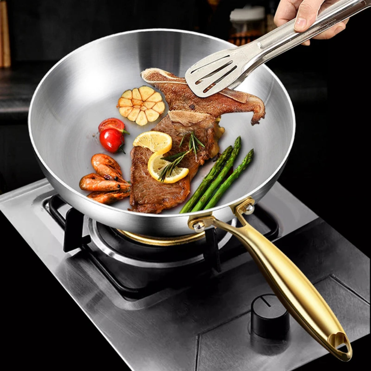 316 Stainless Steel Frying Pan – Heavy Duty, Uncoated & Non-Toxic