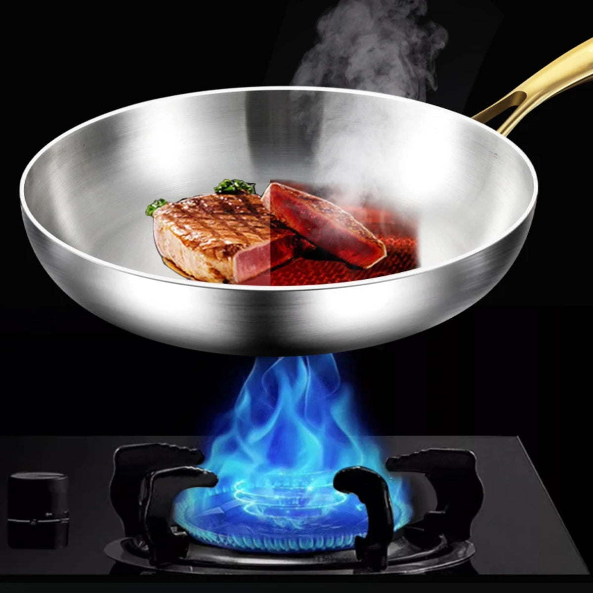316 Stainless Steel Frying Pan – Heavy Duty, Uncoated & Non-Toxic