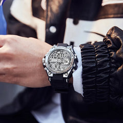 Men's Digital Sport Watch – Multifunction, Dual Display, Durable, with Alarm
