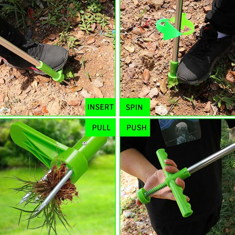 Stand Up Weed Remover Tool for Garden - Long Handle, No Bend Puller