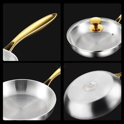 316 Stainless Steel Frying Pan – Heavy Duty, Uncoated & Non-Toxic