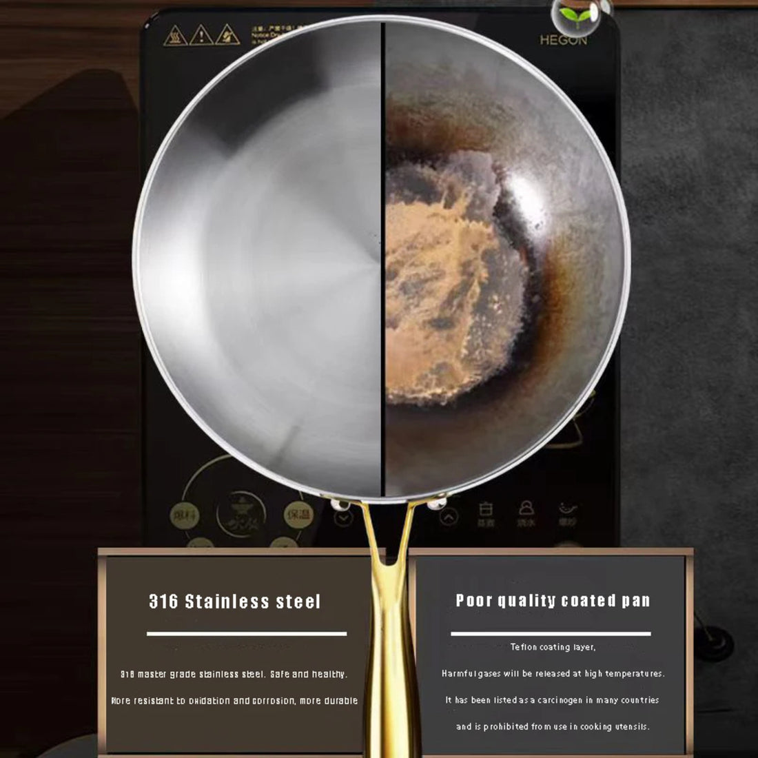 316 Stainless Steel Frying Pan – Heavy Duty, Uncoated & Non-Toxic 1005007857193330-al