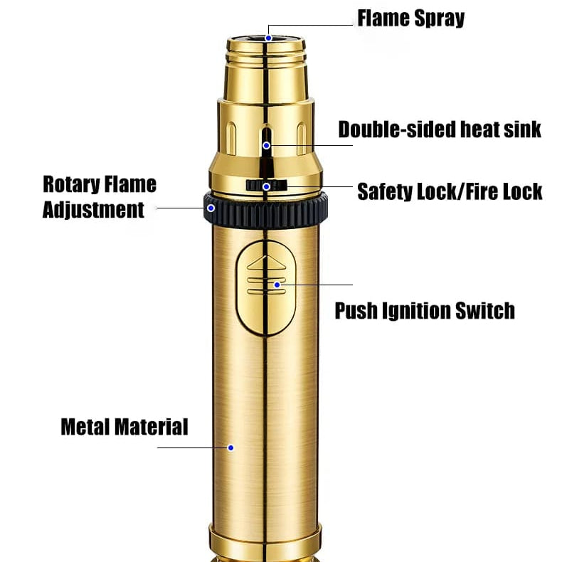 1300℃ Cooking Butane Torch Lighter for BBQ – Refillable and Windproof 221785