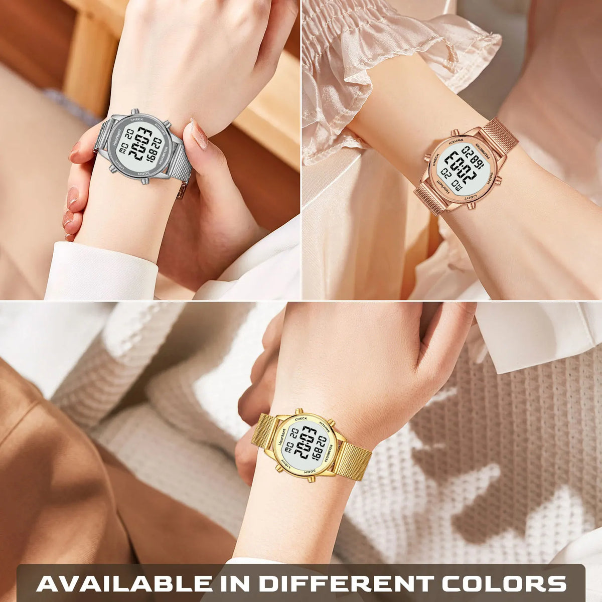 Calorie Tracker Women's Digital Watch – Pedometer, Waterproof Design