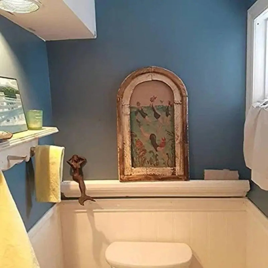 Vintage Bathroom Wall Art for Coastal Decor - Ocean Theme Swimmer Painting 1005008981635438-al